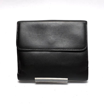 Gucci G Logo Compact Bifold Black Leather Wallet Card Slots Used