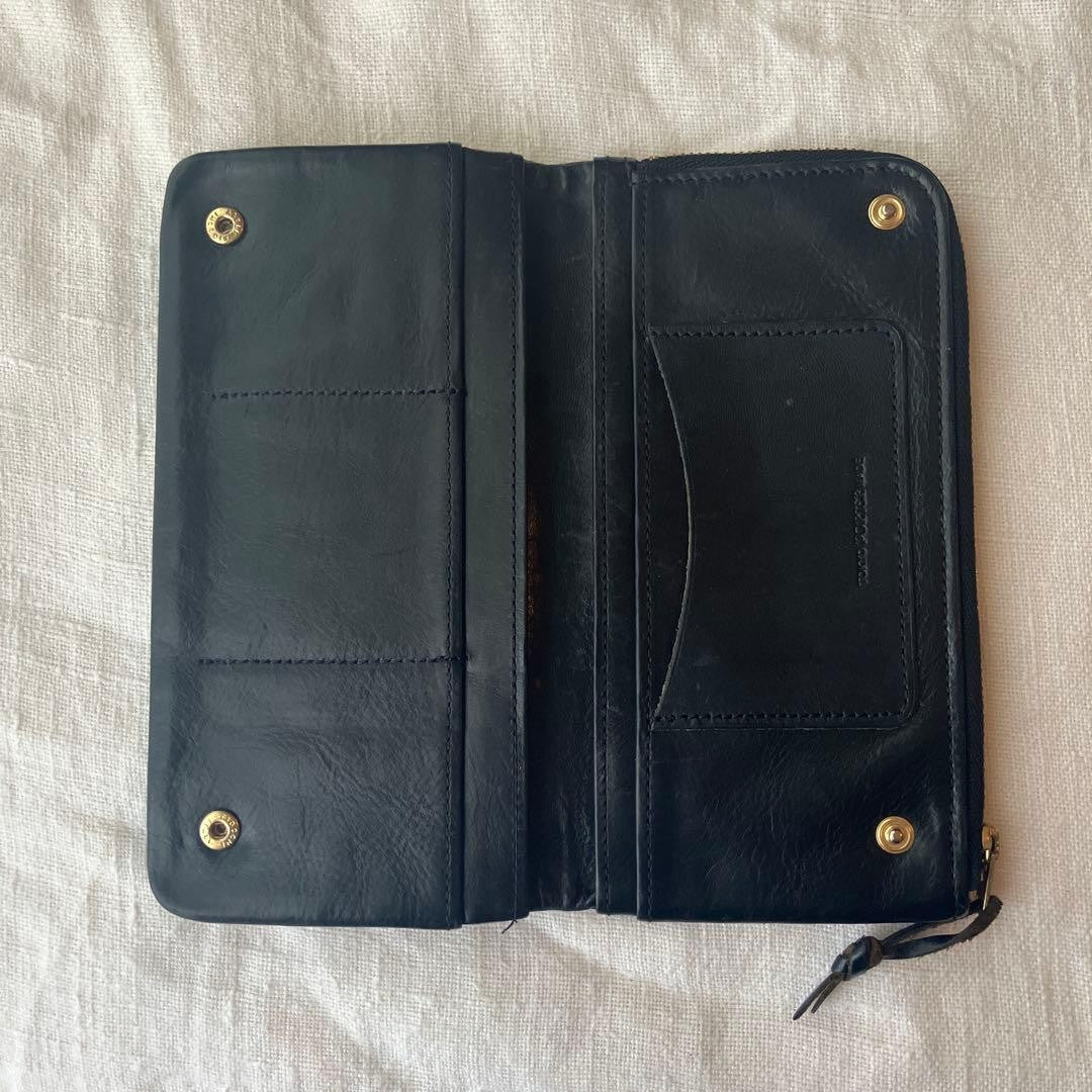 PORTER SOAK LONG WALLET Yoshida Bag 101-06053 Black Cow Leather Used Natural