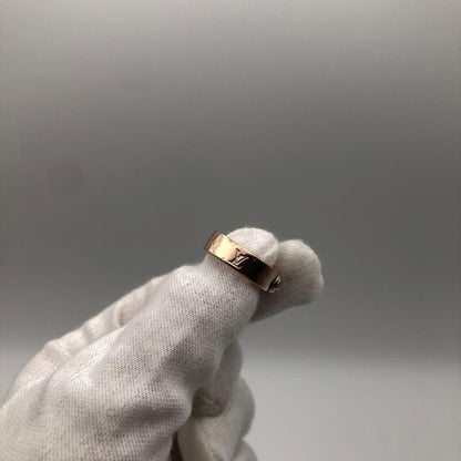 LOUIS VUITTON M00217 Nanogram Ring Pink Gold Metal Monogram Size S US 5 Auth