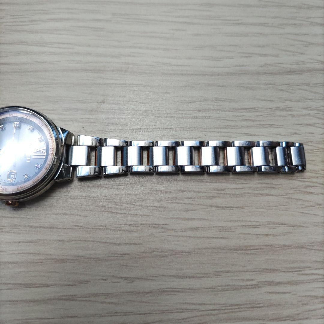 CASIO SHEEN SHW-1507 Multi Band 6 Solar Womens Watch Silver Pink Gold Stones