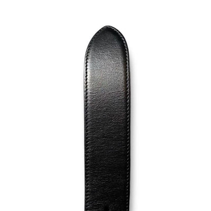 MIUMIU Horseshoe Logo Leather Belt Black Current Model