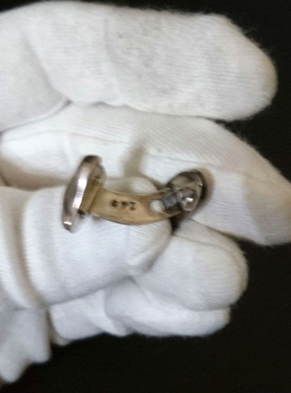 Georg Jensen Sterling Silver Cufflinks Men Heart Shell Design Denmark Vintage