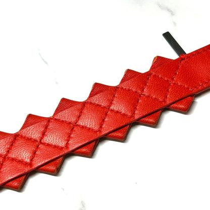 Bottega Veneta Auth Intrecciato Woven Leather Bracelet Red 20.5 cm 8.1" Used