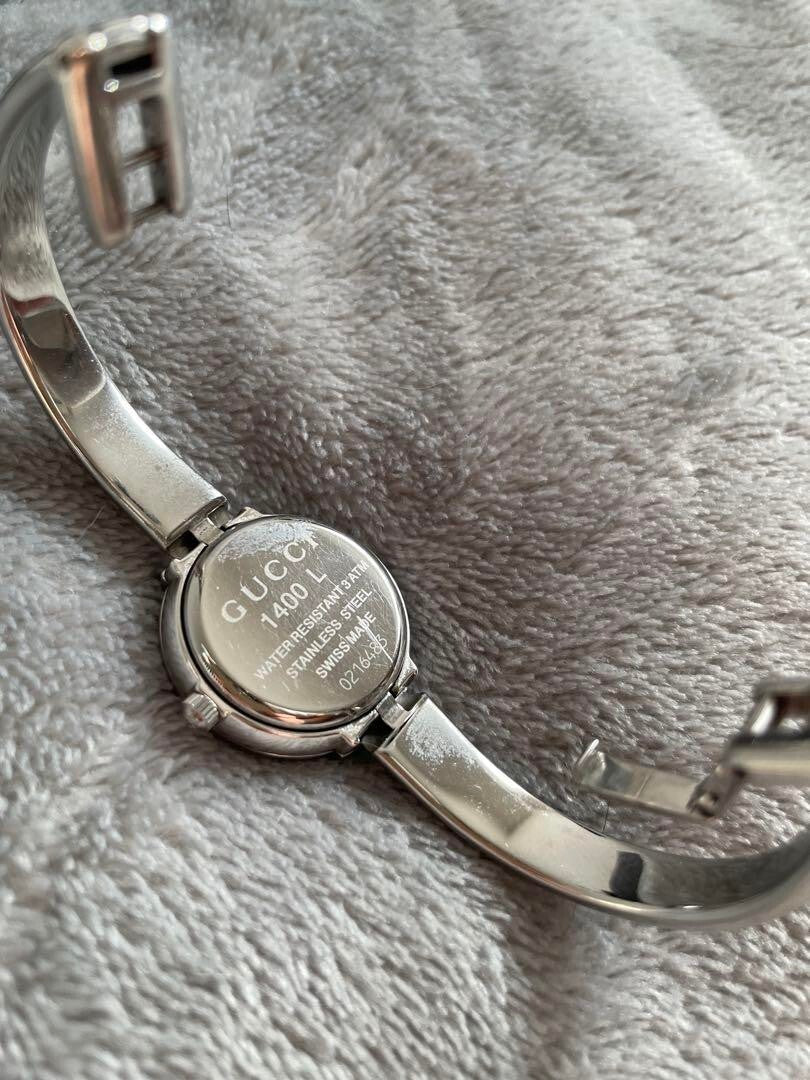 GUCCI 1400L Women's Watch Stainless Steel Black Dial Swiss Made Quartz Used Auth