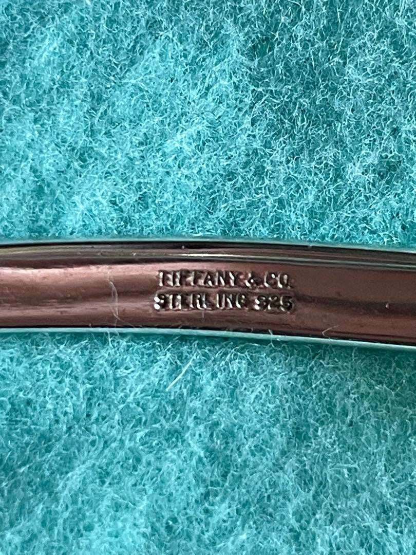 TIFFANY & Co. Silver 925 Double Loop Bracelet Bangle Vintage 18cm 7" From Japan