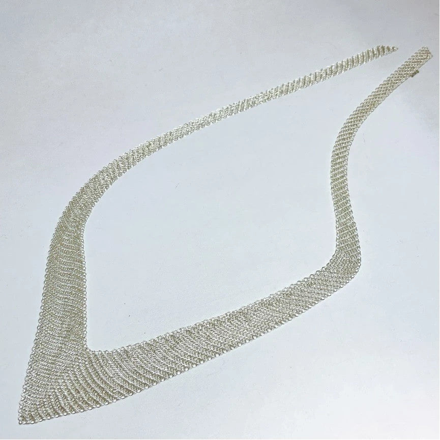 Tiffany & Co Sterling Silver 925 Somerset Mesh Scarf Necklace L 64cm 25.1in