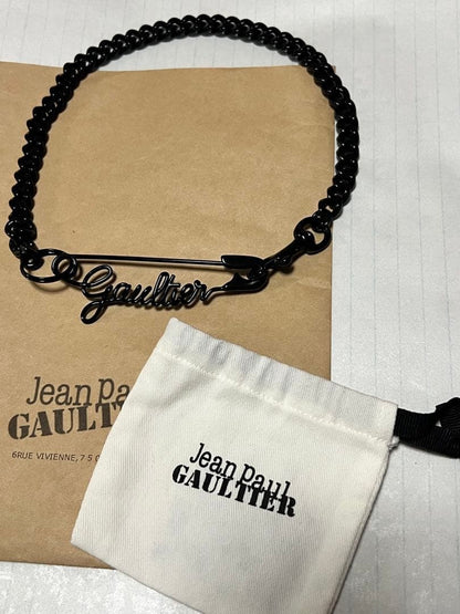 Jean Paul Gaultier Black The Gaultier Safety Pin Necklace Pendant Excellent