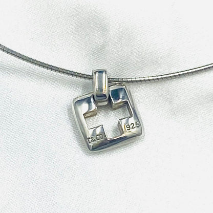 Tiffany & Co. Silver 925 Pierced Cross Choker Necklace Pendant Excellent