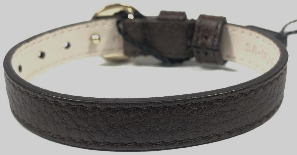 BVLGARI Monete Coin Leather Bracelet Brown Gold HW Ancient Coin Authentic Italy
