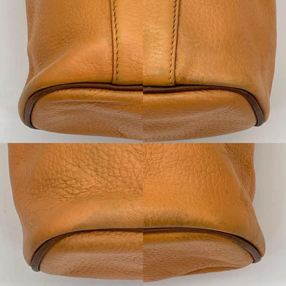 Loewe Anagram Vanity Pouch Handbag Brown Leather Cosmetic Case