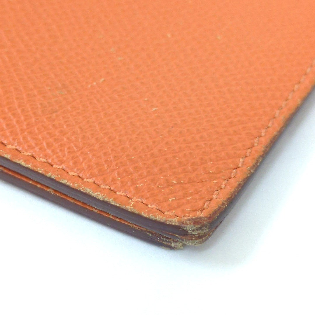 HERMES Agenda Vision 2 Notebook Cover Orange Epsom Leather France 6.8x3.9in