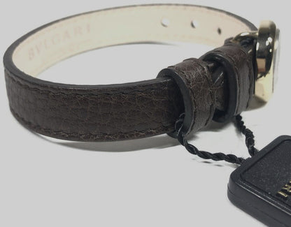 BVLGARI Monete Coin Leather Bracelet Brown Gold HW Ancient Coin Authentic Italy