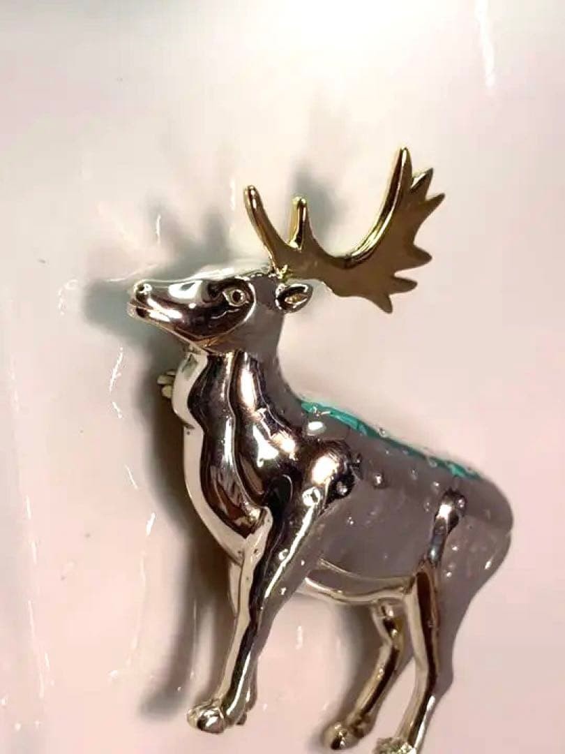 Vintage Tiffany & Co Deer 1988 Sterling Silver 925 x Gold 750 Brooch Used Rare