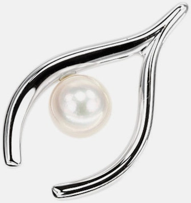 MIKIMOTO Akoya Pearl Pendant Top Silver SV Pre-Owned Authentic Japan 1.8g 6.3mm