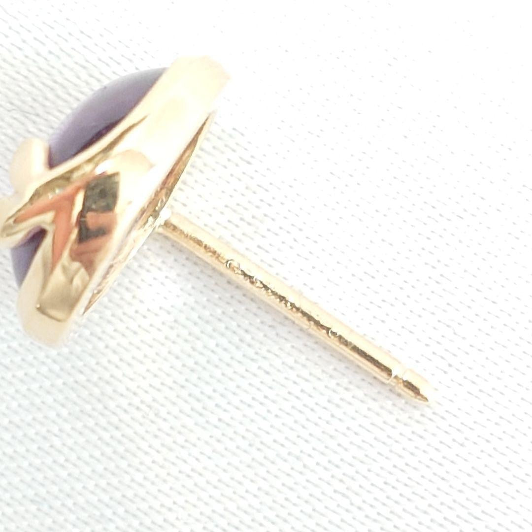 Tiffany & Co Olive Leaf Amethyst Single Earring Yellow Gold 750 18K 10.5x10.5mm