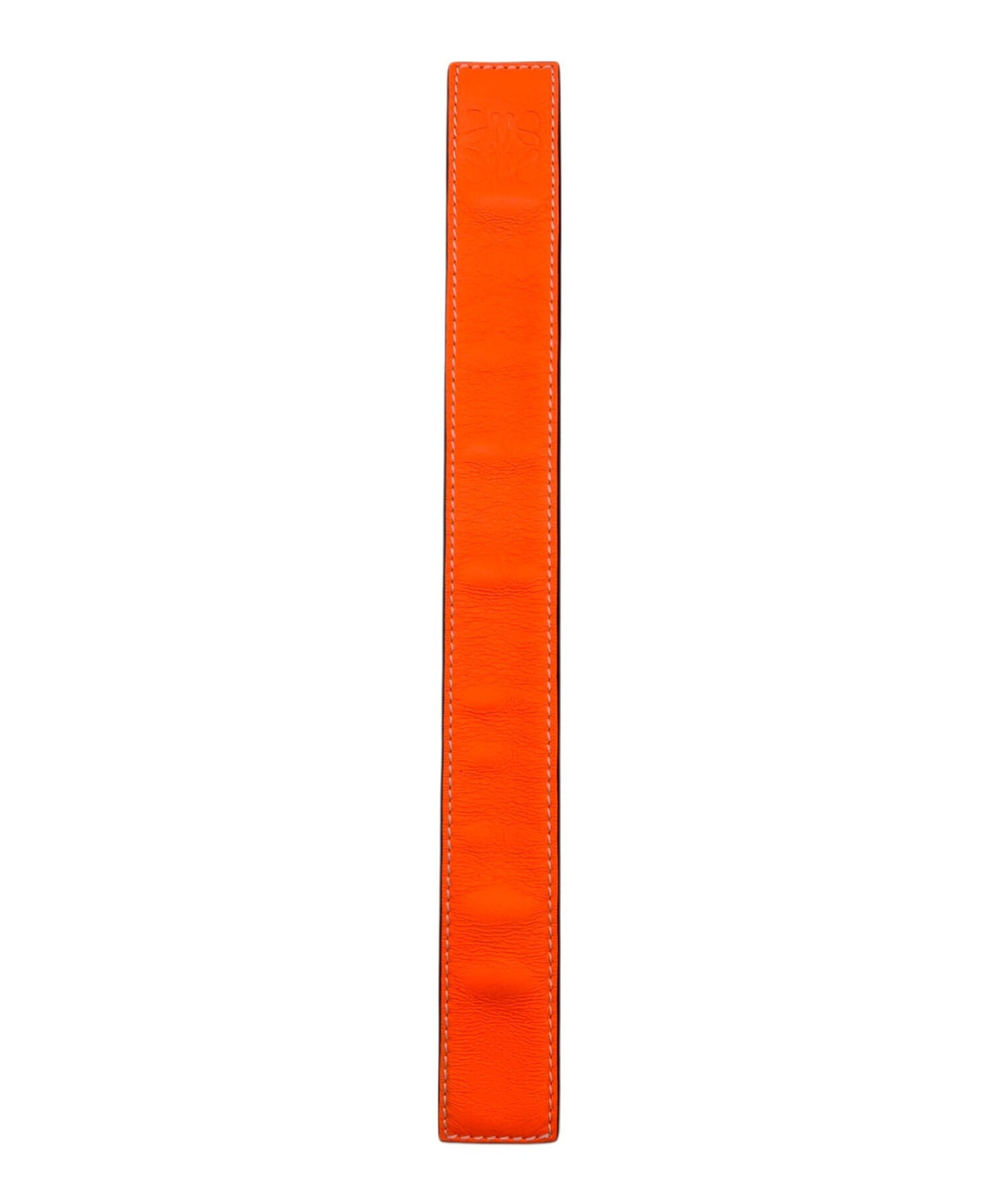 LOEWE Anagram Slap Bracelet Orange Leather Cuff Spain Made Pre-owned Accessory