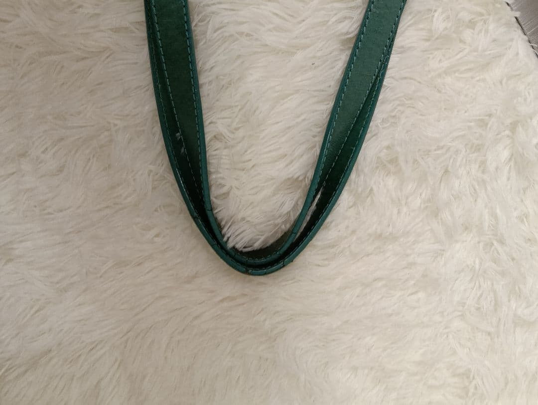 Dragon Tomorrowland Auth Woven Leather Tote Bag Green 33x25x12 cm 13.0x9.8x4.7"