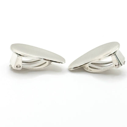 Georg Jensen # 123 Sterling Silver 925 Drop Clip On Earrings Denmark 20.7x12.2mm