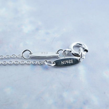 Excellent Tiffany & Co Aquamarine Silver 925 Open Heart Necklace Elsa Peretti