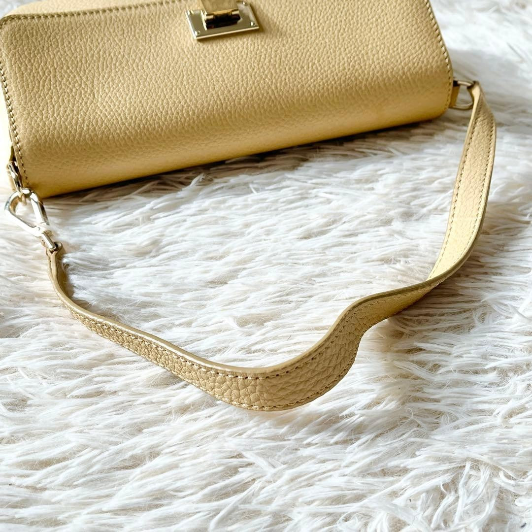 Tiffany & Co Gold Hardware Beige Leather Mini Handbag Top Handle Near Mint