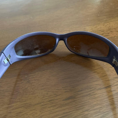 Arnette Vtg 90s Catfish Sunglasses Purple Brown Frame Surf Snowboard Italy Used