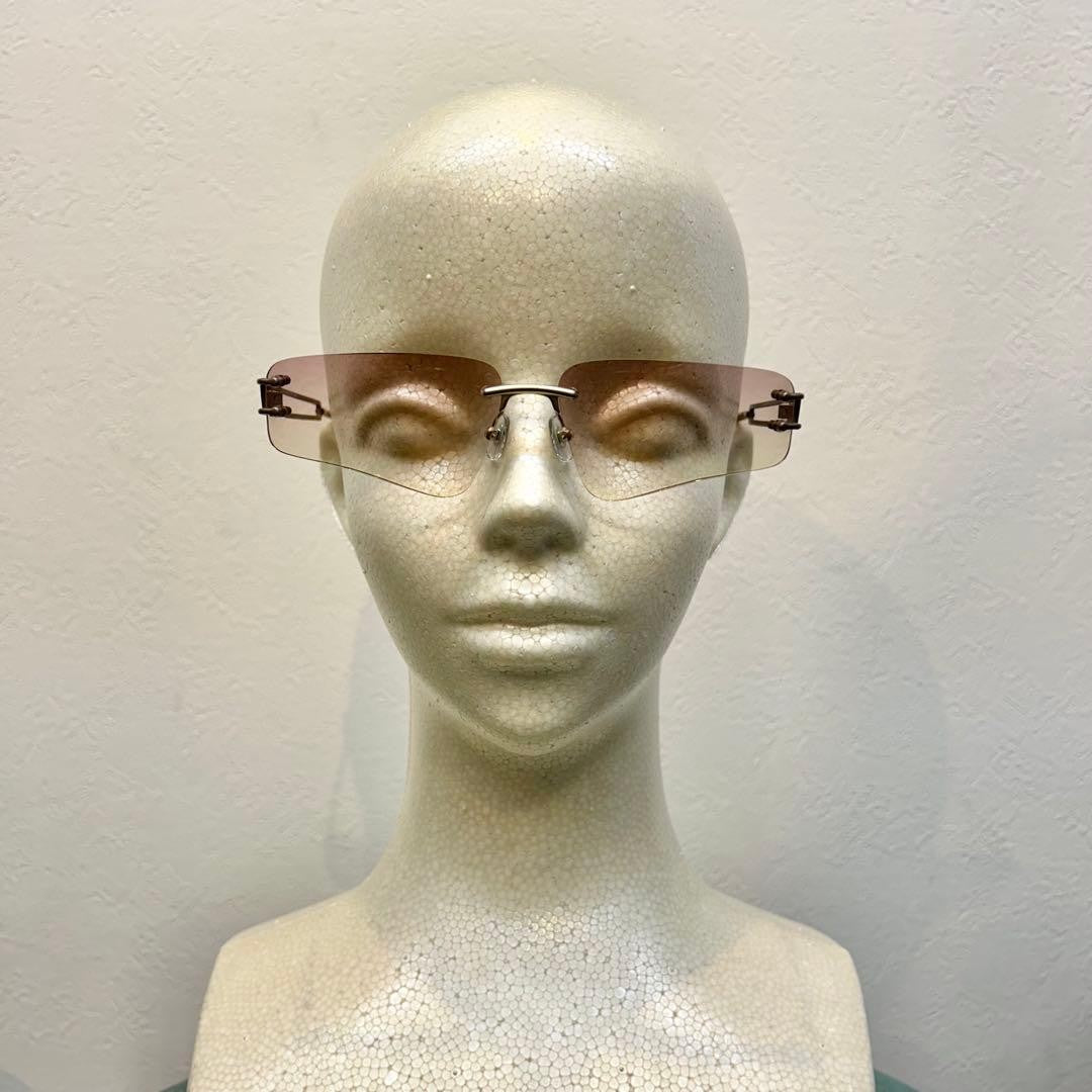 Alexander McQueen Authentic 42-0030 VTG Rimless Sunglasses Matte Brown Frame