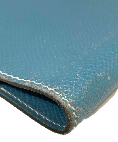 HERMES Agenda Cover Notebook Case Blue Epsom Leather Made in France PM Vintage