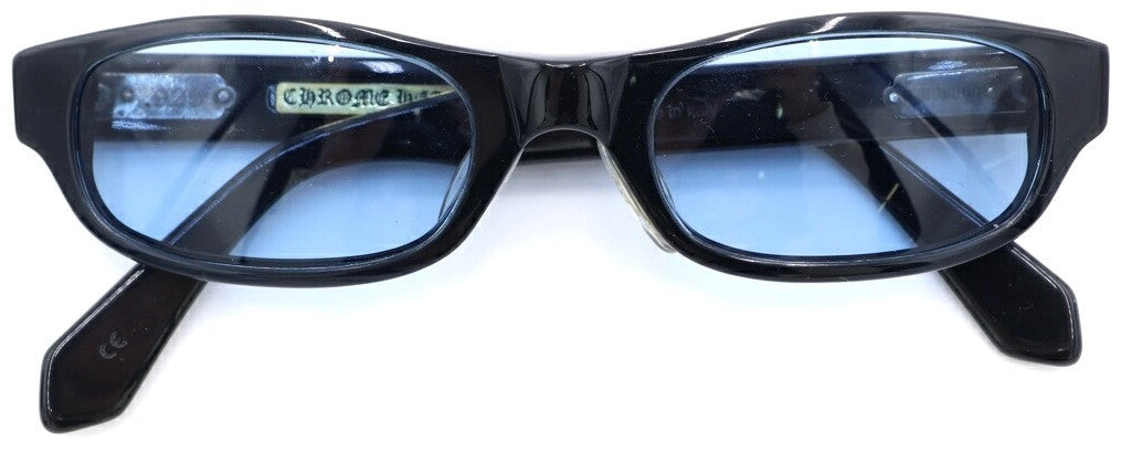Chrome Hearts IRONWOOD CH Cross Temple Sunglasses Black Blue Lens Used Japan