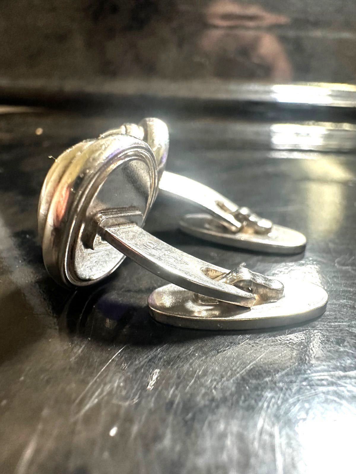 GEORG JENSEN Cufflinks Model 44B Sterling Silver 925 Dome Vintage Denmark Made