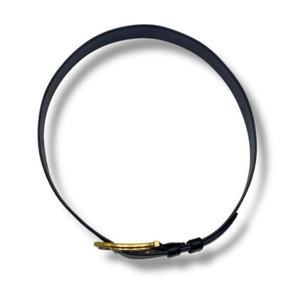 MIUMIU Horseshoe Logo Leather Belt Black Current Model