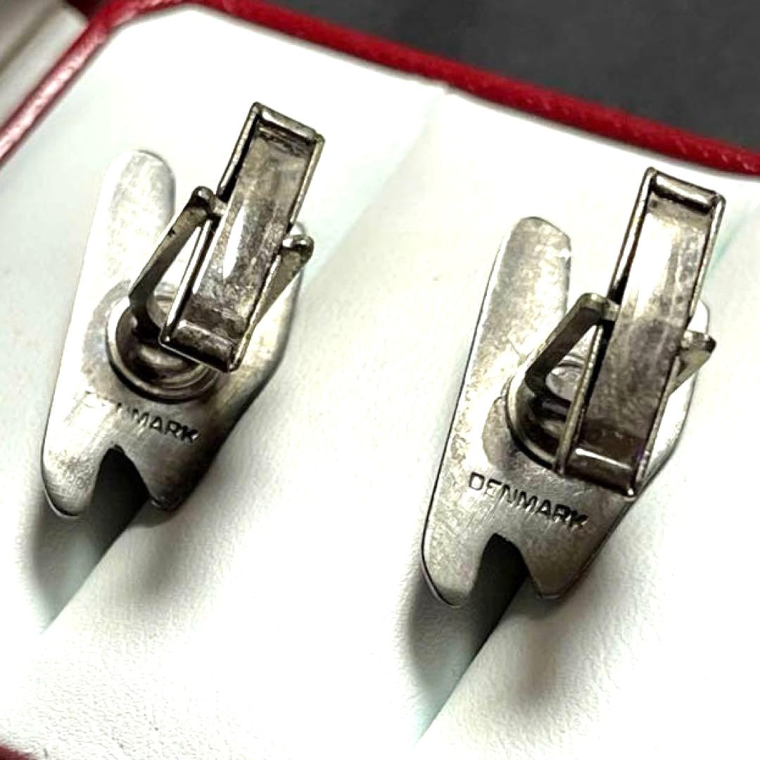 JORGEN JENSEN Denmark Pewter Cufflinks Modernist Abstract Design Men's Vintage
