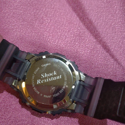 CASIO G-SHOCK DW-5000SS Digital Watch Brick Pattern Clear Black Resin Tin Case