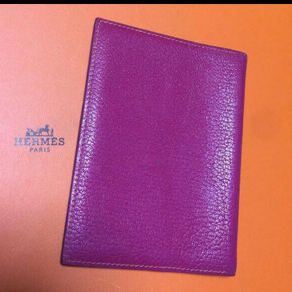 HERMES Agenda Notebook Cover Bicolor Purple Orange Leather Made in France Used