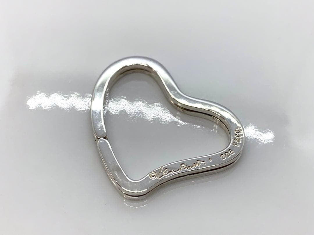 Tiffany & Co. Silver 925 Open Heart Key Ring Key Holder Key Charm Elsa Peretti