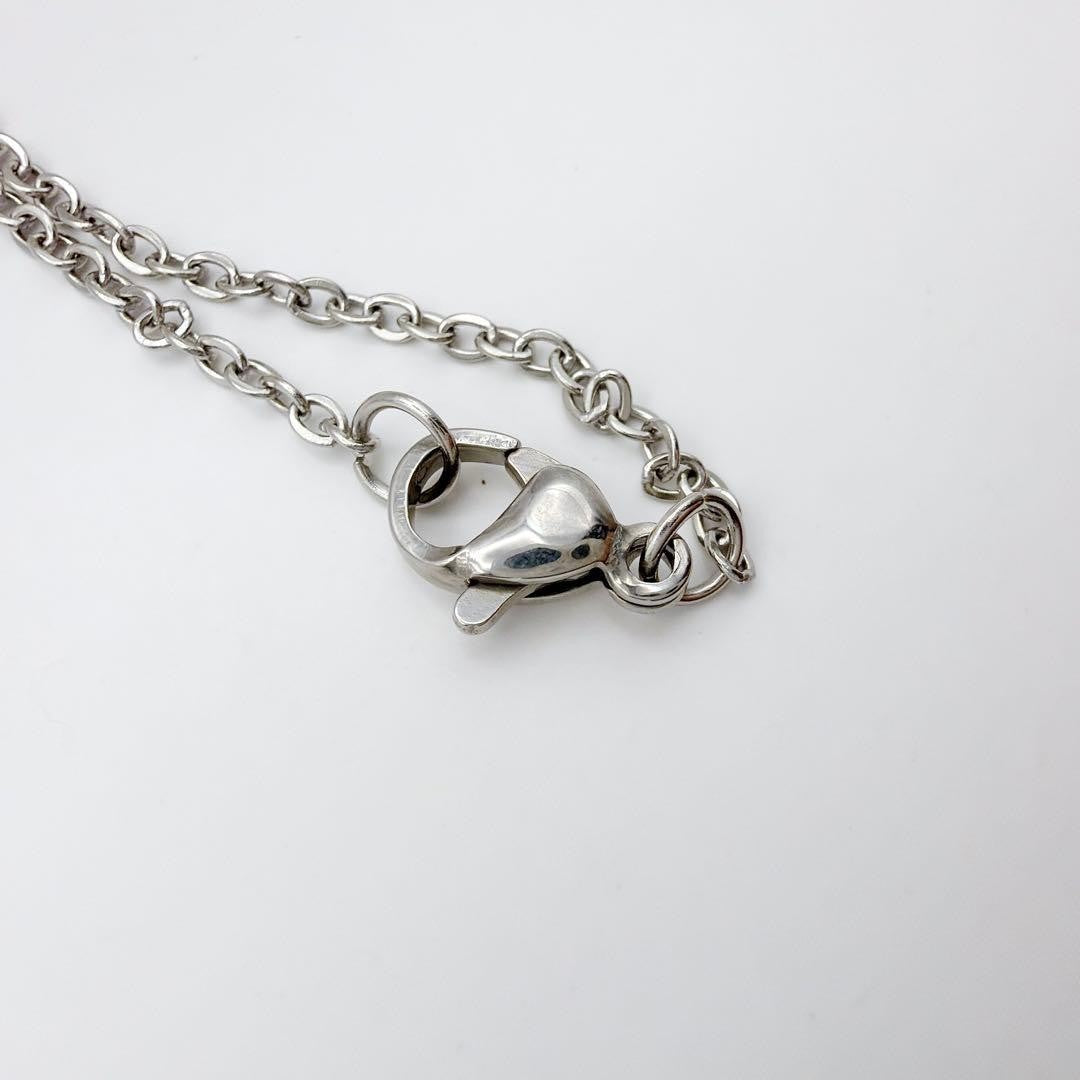 Yves Saint Laurent Sterling Silver 925 Square Logo Necklace L 53cm 20in Vintage