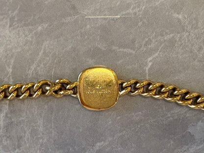 Louis Vuitton 1854 Chain Bracelet Gold Silver Tone Brass Maison fondée 1854