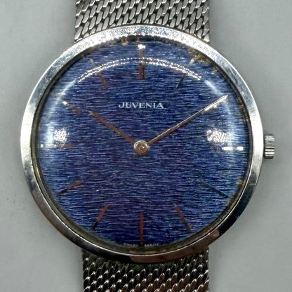 Authentic Juvenia Blue Sea Ultra Slim Dress Hand-wound Analog Watch Men Used