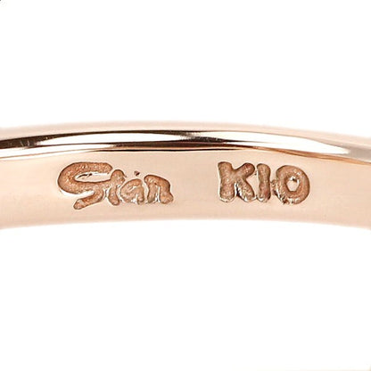 STAR JEWELRY Diamond Heart Ring K10 10K Pink Gold Pinky Ring Used US 3.5 EU 45