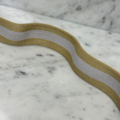 Gucci Gold Tone Buckle Elastic Belt Shelly Line Beige 90 cm 35.4" W 2.9 cm 1.1"