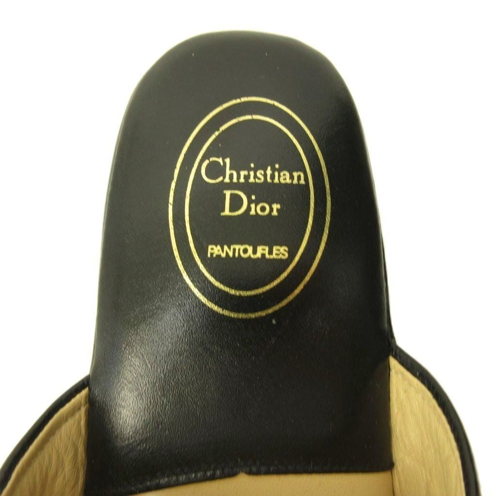 Christian Dior Trotter Beige Canvas Leather Sandals Slippers Room Shoes Size 41