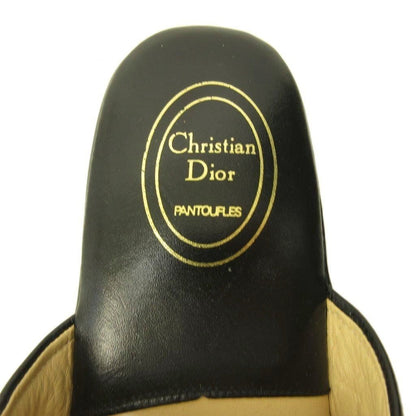 Christian Dior Trotter Beige Canvas Leather Sandals Slippers Room Shoes Size 41
