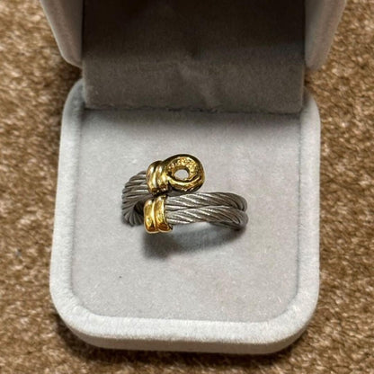 Rare Philippe Charriol Cable Design Ring Gold Silver Size 61 US 9.5 Used Japan