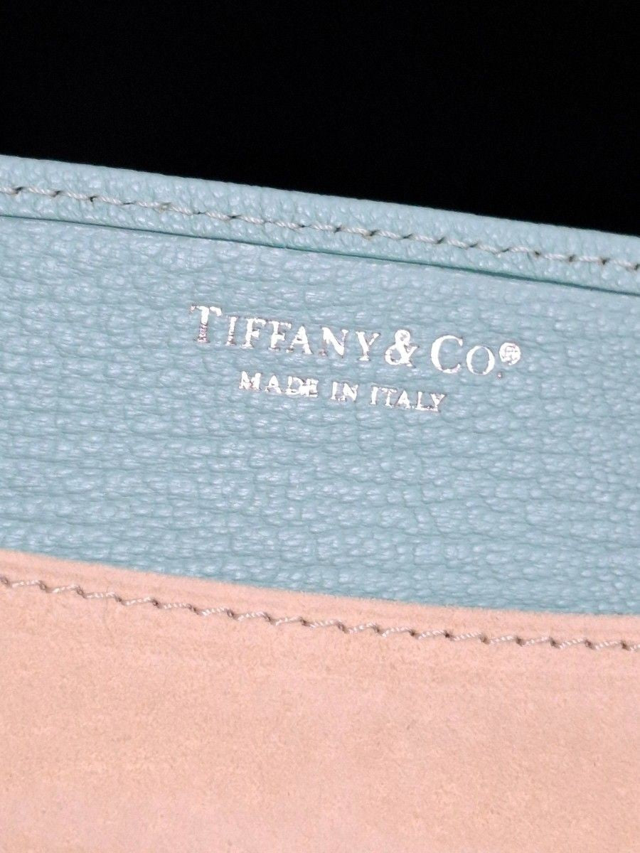 Tiffany & Co Tri Fold Wallet Multi Pouch Jewelry Case Organizer Black Leather