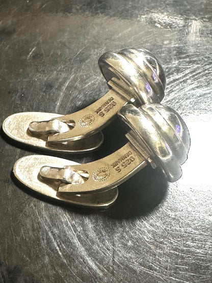 GEORG JENSEN Cufflinks Model 44B Sterling Silver 925 Dome Vintage Denmark Made