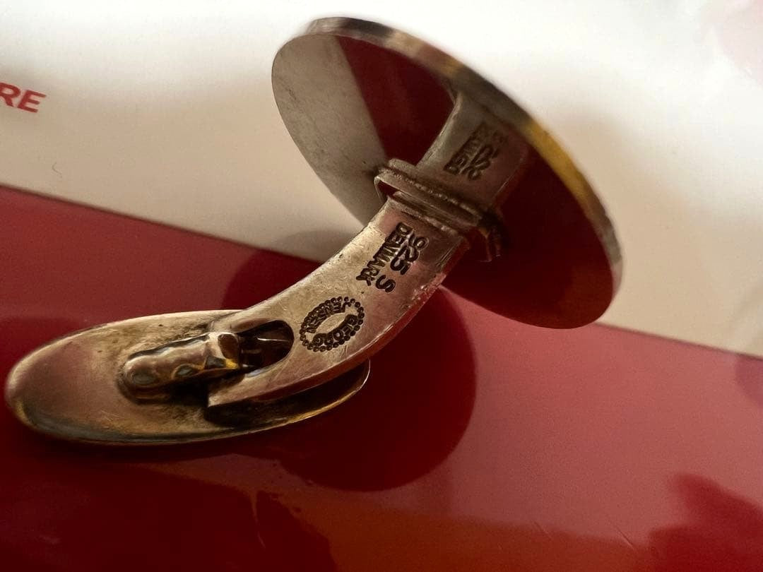 Georg Jensen Cufflinks Sterling Silver 925 Wheat Design Men's Denmark Vintage