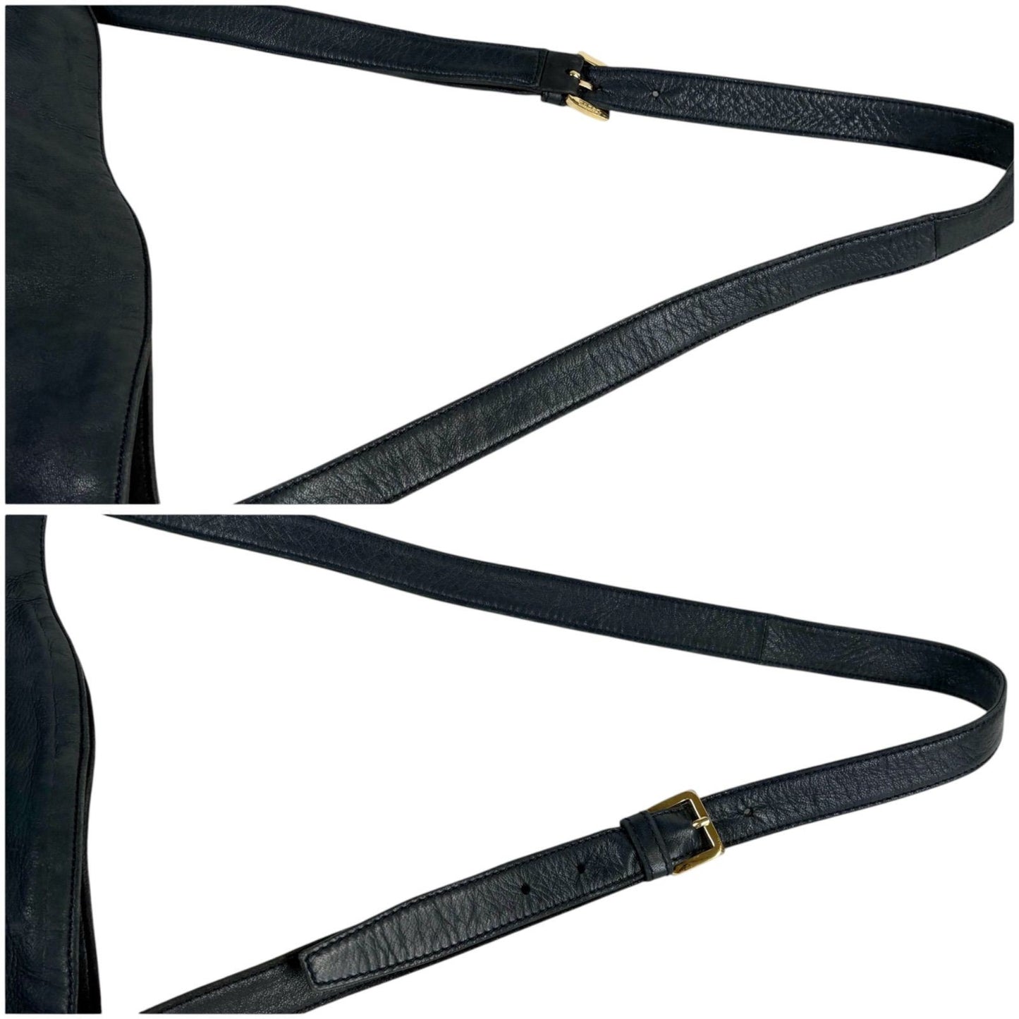 Loewe Auth Flamenco Anagram Logo Nappa Leather Drawstring Shoulder Bag Black