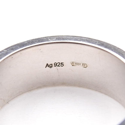 Vintage GUCCI Logo Ring Sterling Silver 925 Size 55 US 7 With Box Used Japan