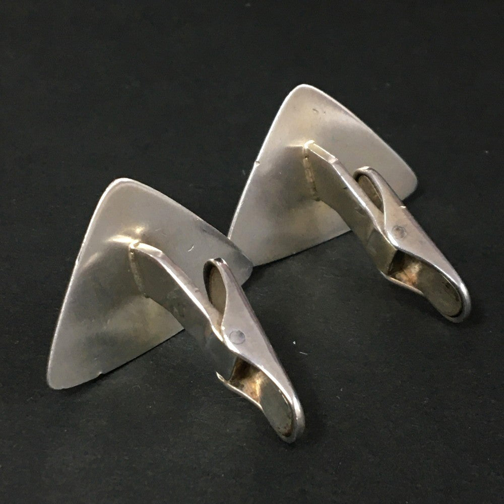 Hans Hansen Denmark Sterling Silver 925 Cufflinks Triangle Design Modernist Mens