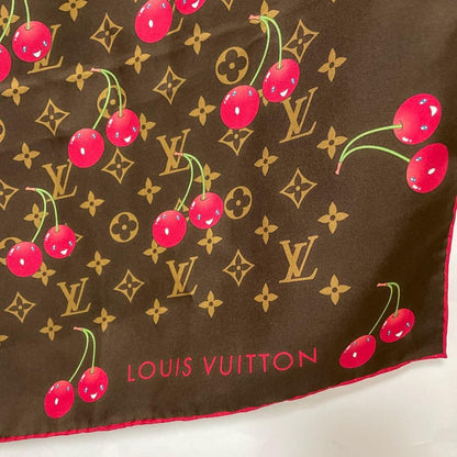 Louis Vuitton x Takashi Murakami Cerises Cherry Monogram Silk Scarf M71962 2005