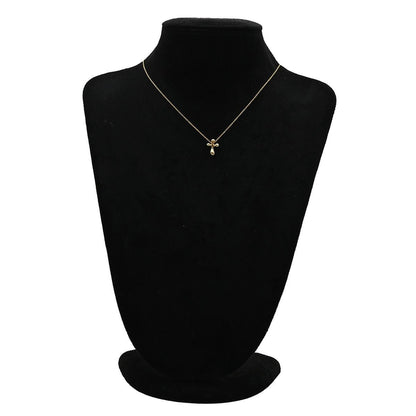 Auth Tiffany & Co 18K Yellow Gold Cross Pendant Necklace Elsa Peretti L 40.5cm